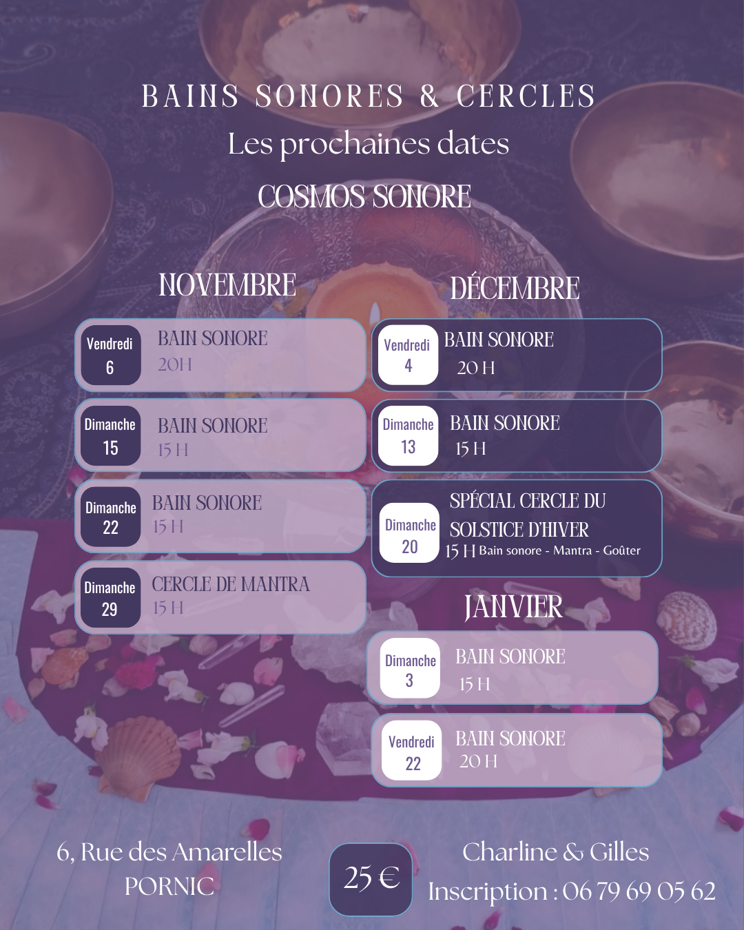 prochaines dates pornic sonothérapie soin sonore